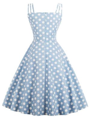 Blue dress with white dots DRESSPRO 