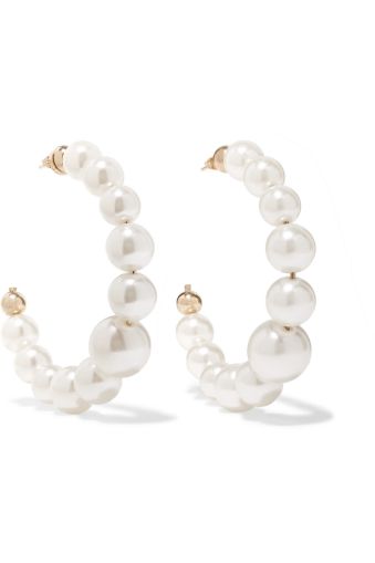 Big gold earrings with pearls VODRICH