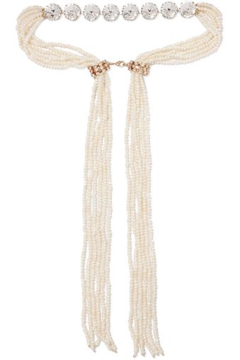 Gold necklace with crystals and pearls VODRICH