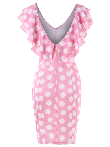 Pink dress with polka dots, DRESSPRO