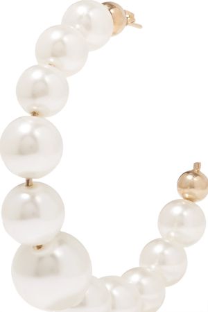 Big gold earrings with pearls VODRICH