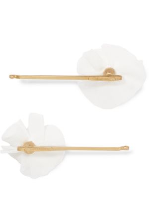 2 gold hair clips with pearls  VODRICH