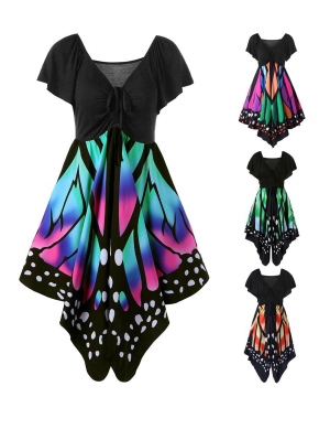 Butterfly mini dress with short sleeves, DRESSPRO